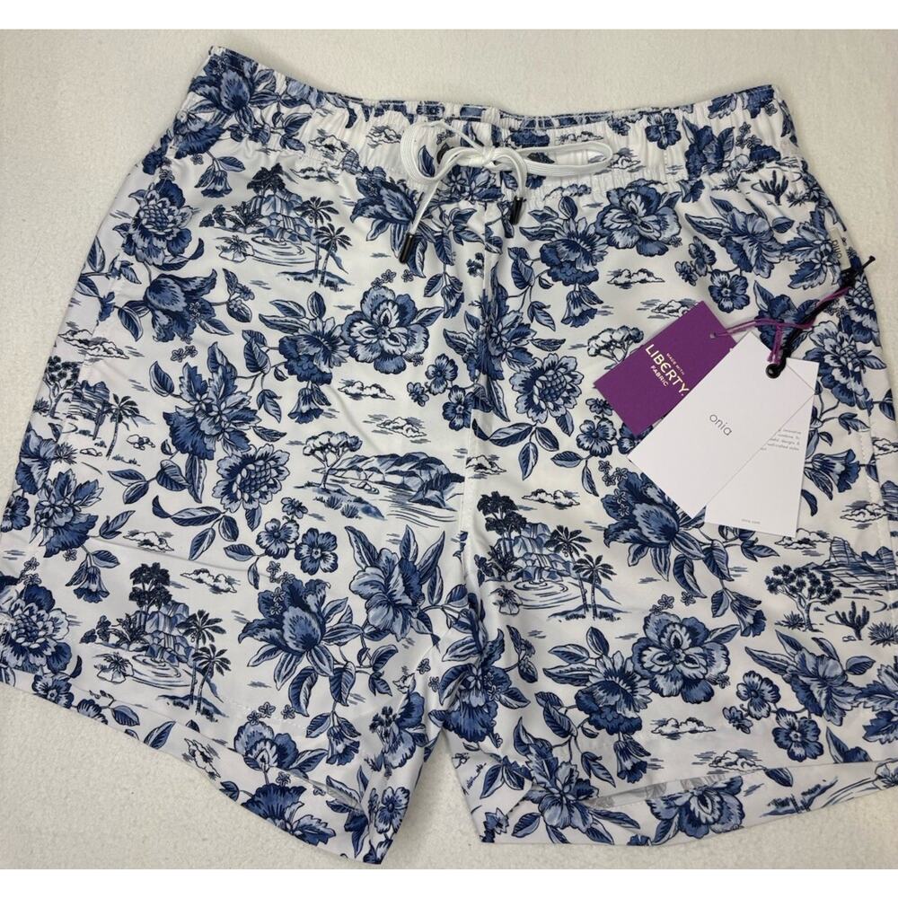 NWT! Onia X Liberty Charles 5” Blue Lagoon Swim Trunk W/liner Size Sm MSRP $245
